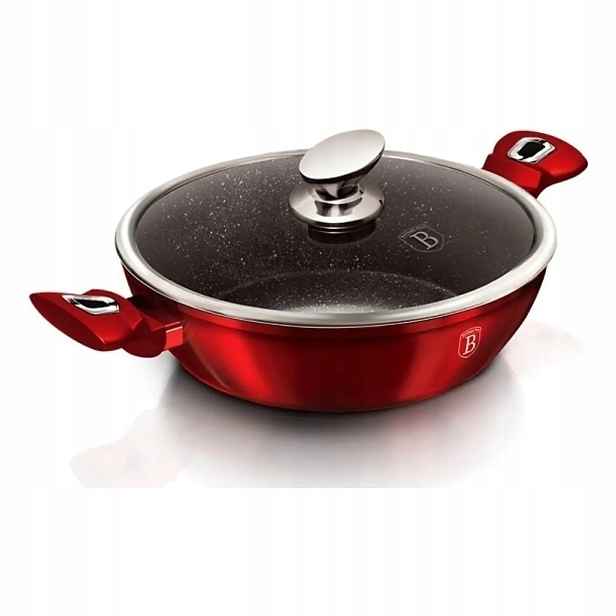 Berlingerhaus Burgundy Metallic Line Pekáč kulatý s mramorovým povrchem a