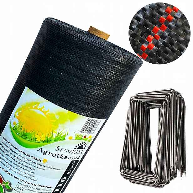 Agrotextilie černá 1,6x50m Uv 110g Sunrise Nejhrubší! agrotextilie kotvy