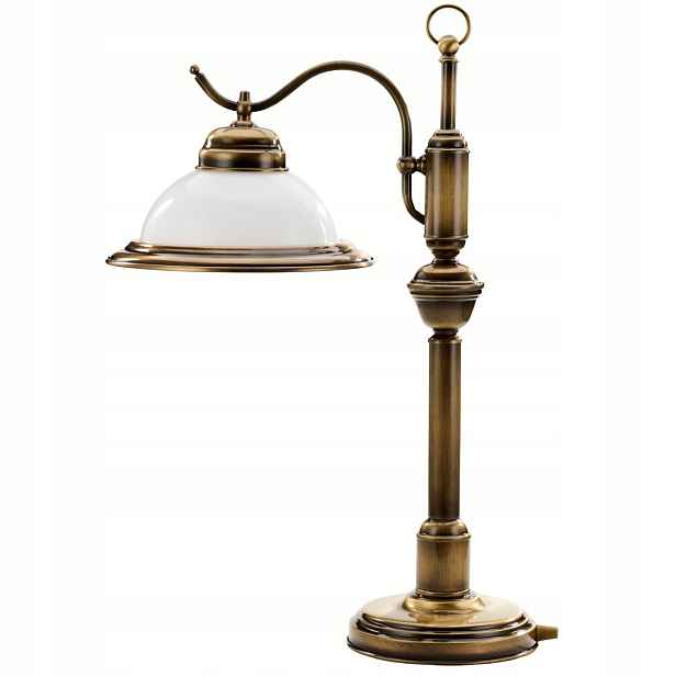Stolní lampa Opal mosaz patinovaná 1xE27 Do Kanceláře Stolní IP20