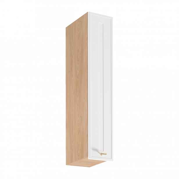 Vysoká horní kuchyňská skříňka SALERNO - šířka 20 cm, dub / bílá, pravé provedení