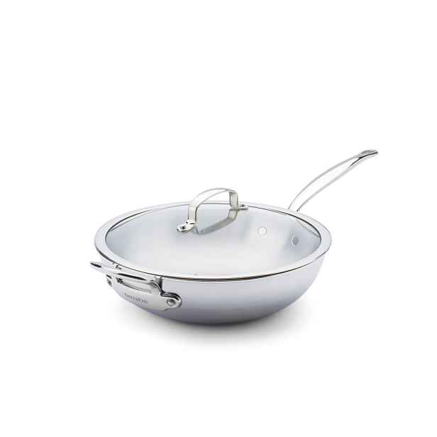 GreenPan Nerezová wok pánev Premiere Pro se skleněnou poklicí, Ø 30 cm / 4,74 l CC010245-001