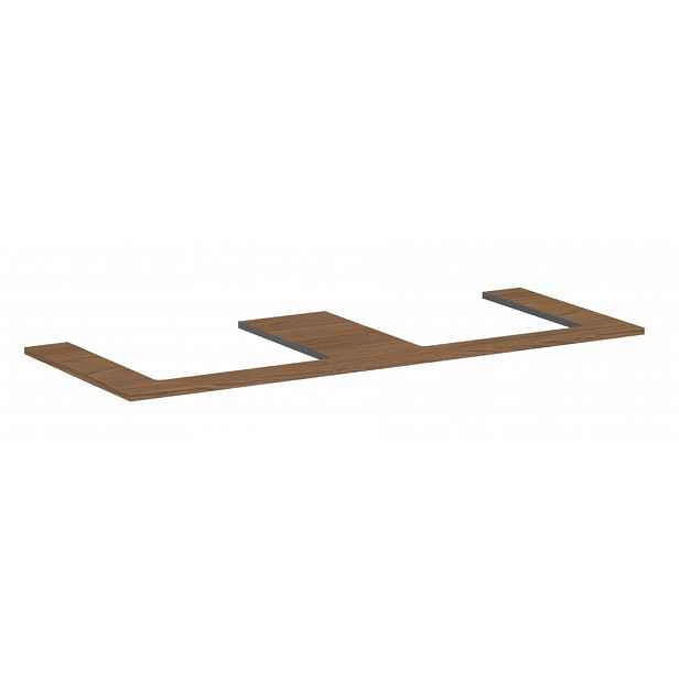 Hansgrohe Xilesa E - Deska pod umyvadlo, 138x55 cm, 2 výřezy, kašmírový dub 54274550