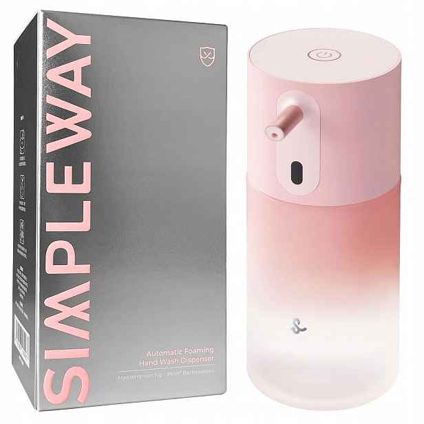 Simpleway Automatický Dávkovač pěnového mýdla Pro nabíjení Usb-c Růžový