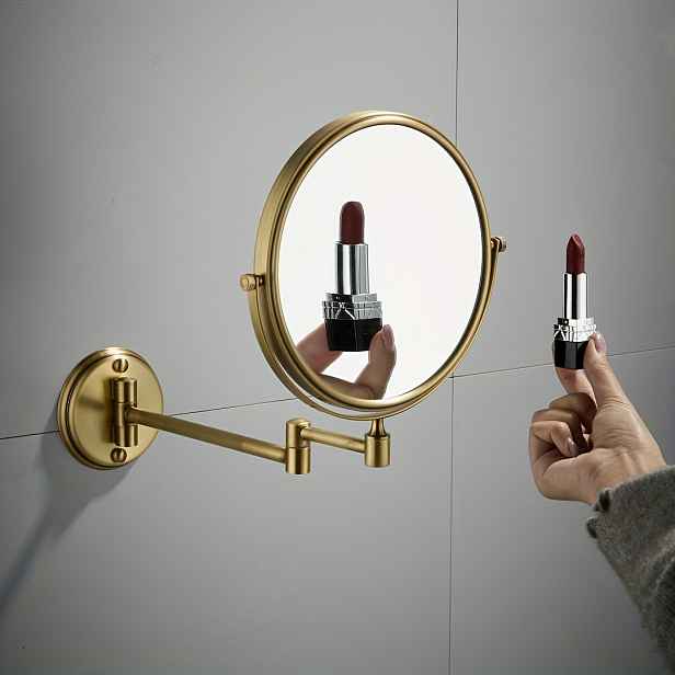 TEMU Nový styl hotelového snadno instalovatelného koupelnového make-up zrcadla, nástěnné otočné zrcadlo, jedna 3x zvětšení, jedna obyčejné zrcadlo,