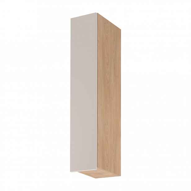 Vysoká horní kuchyňská skříňka SALERNO - šířka 20 cm, dub / béžová, levé provedení
