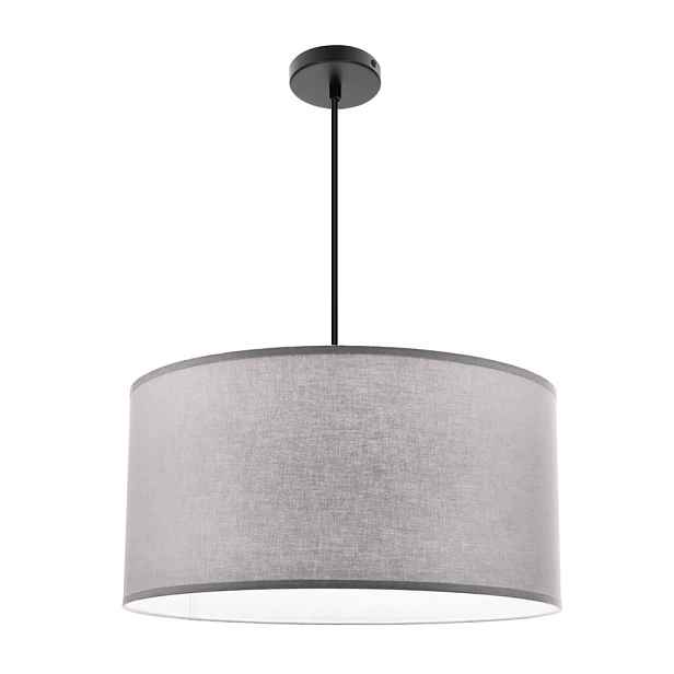 Závěsná lampa SHANTI černá 1x40W E27 stínidlo šedé