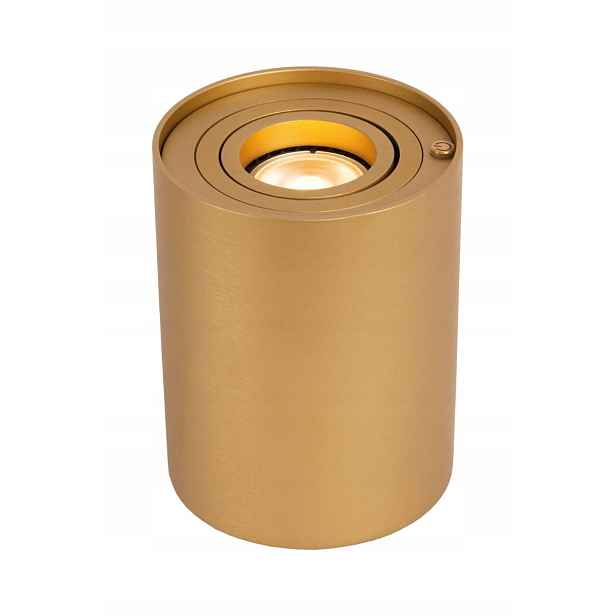 Stolní lampa tuba zlatá kulatá, nastavitelná, moderní, s žárovkou Lucide