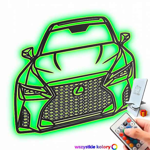 Dřevěný 3D obraz Lexus ve stylu Line Nástěnný Dárek Noční Lampa Led XL
