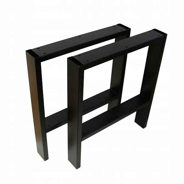 Kovové nohy pro stůl Loft Industrial černé 40x47 A cm Profil 6x2 cm 2ks
