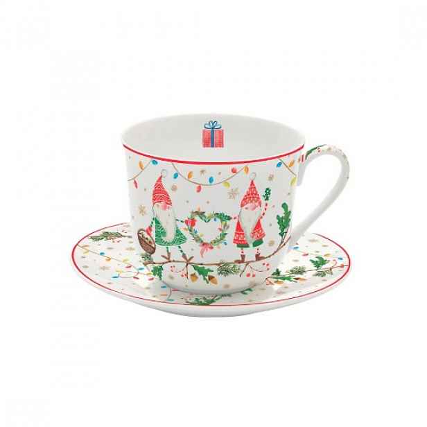 Porcelánový šálek s podšálkem, 400 ml, kolekce "READY FOR CHRISTMAS" -