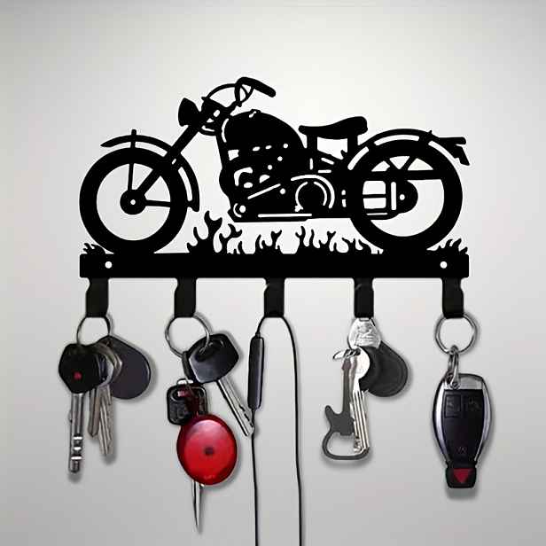 TEMU Držák na klíče a dekorativní nástěnný háček ve stylu heavy metal motocyklu – Nástěnný háček na klíče, vhodný pro nadšence motocyklů, ručníky,