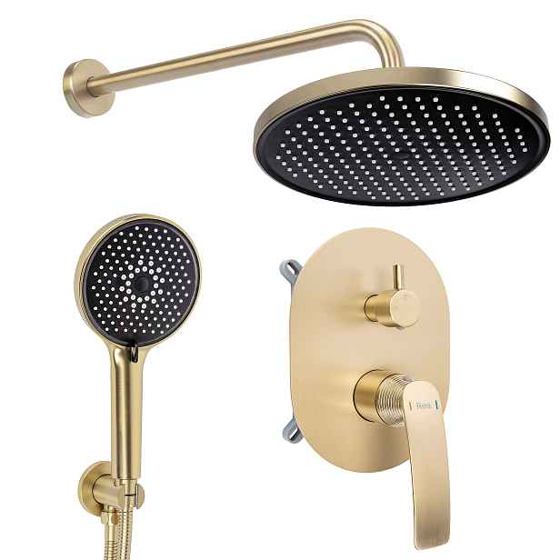 Sprchový Set Pod Omítku Rea Como M2 Zlatý Kartáčovaný Glamour Box