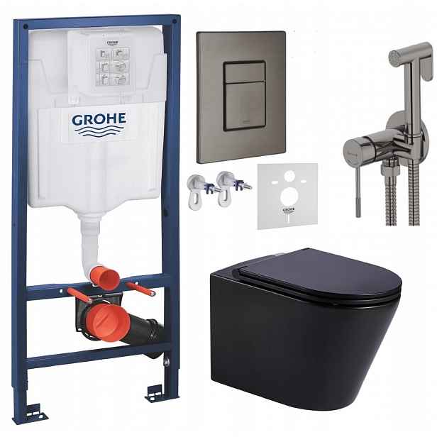 Wc Set Stelaz Grohe Wc Mísa Tornado Tlačítko baterie grafit