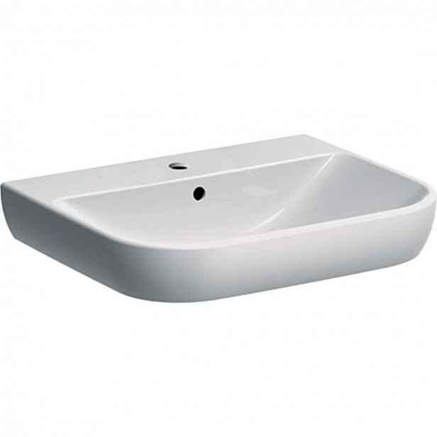 Geberit Smyle - Umyvadlo 60x48 cm, s přepadem, otvor pro baterii, bílá 500.228.01.1