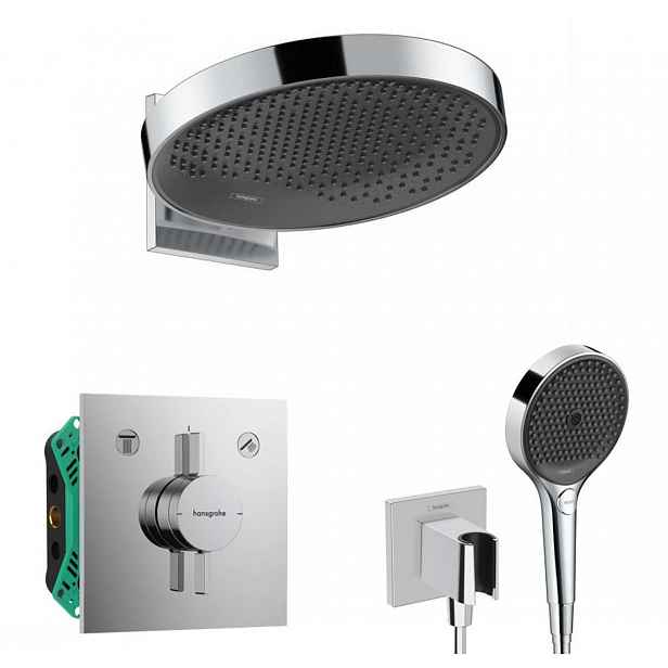 Hansgrohe - Sprchový set s baterií pod omítku, s tělesem, průměr 36 cm, 3 proudy, chrom SANI21HHH009