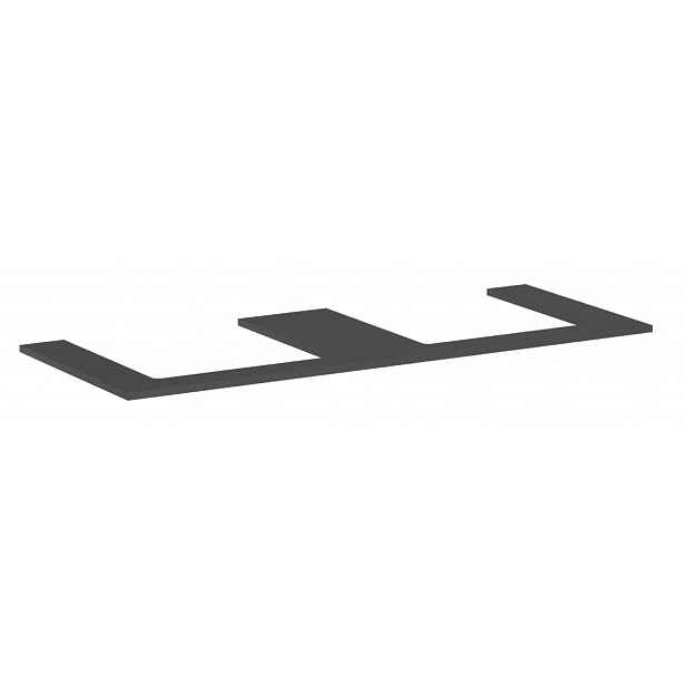 Hansgrohe Xilesa E - Deska pod umyvadlo, 138x55 cm, 2 výřezy, matná šedá 54274760
