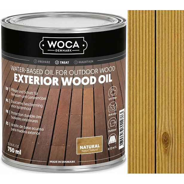 Woca Exterior Wood Oil Natural 0,75L olej na terasy a zahradní dřevo