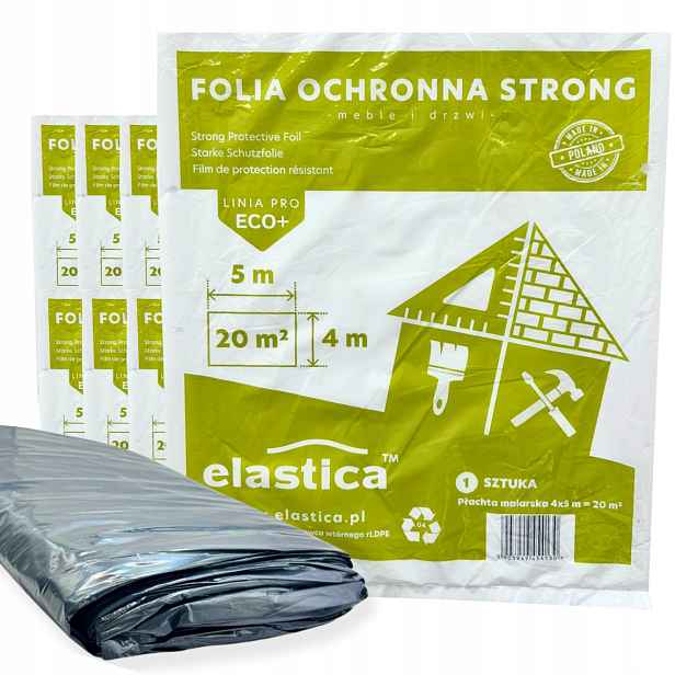 20 x Fólie Černá Elastica Strong Silná 4X5M Plachta XL