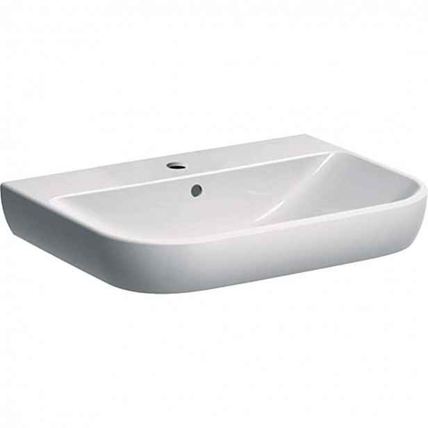 Geberit Smyle - Umyvadlo 65x48 cm, s přepadem, otvor pro baterii, bílá 500.230.01.1