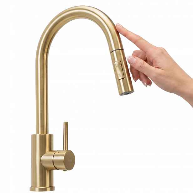 Kuchyňská Dotyková Baterie Rea Fresh Touch Zlatá Kartáčovaná
