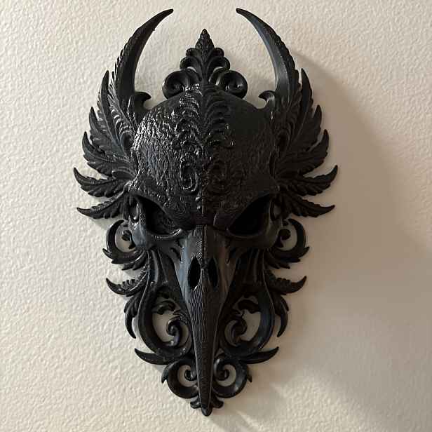 TEMU Tajemná gotická vrány s lebkou Dark Raven, proplouvající starobylými legendami a elegantní tmou, vhodná do obývacího pokoje, ložnice, vstupní