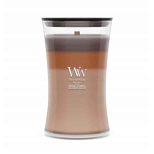 Velká vonná svíčka WoodWick Radiant Cashmere