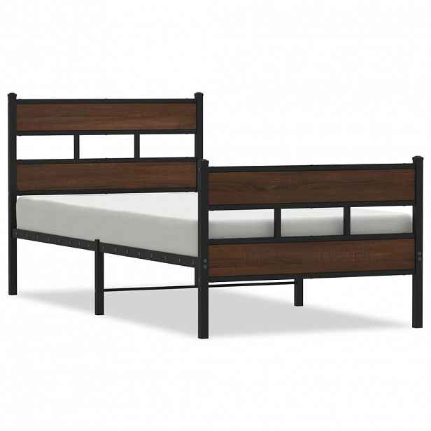 vidaXL Postel bez matrace s hlavovým a nožním čelem 75 x 190 cm