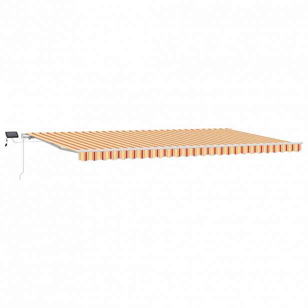 vidaXL Stahovací markýza Žlutá a oranžová 600 × 300 cm Látka a hliník