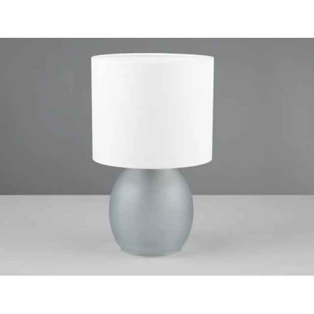 Stolní lampa Vela, šedé sklo