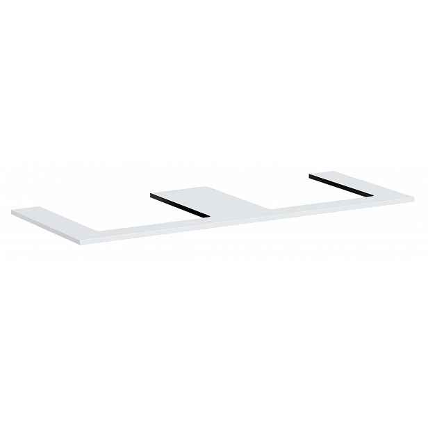 Hansgrohe Xilesa E - Deska pod umyvadlo, 138x55 cm, 2 výřezy, matná bílá 54274700