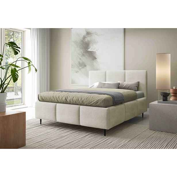 Manželská postel 160x200 VIONA LEG s úložným prostorem - ecru 2