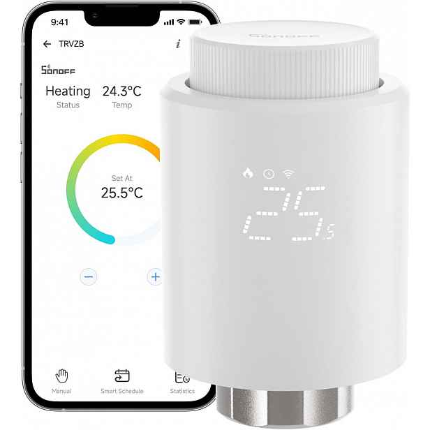 Sonoff Zigbee Inteligentní Termostatická Kartuše Radiátoru M30 Ovládání