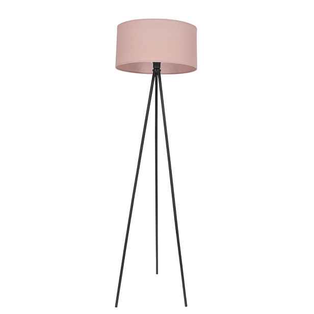 Stojací lampa SHANTI černá 1x40W E27 stínidlo vřes