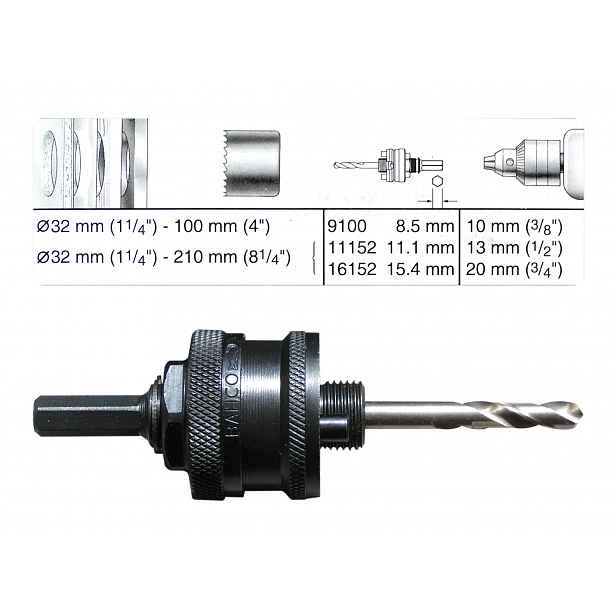 Vrták pro korunky 8,5 – 20 mm Bahco