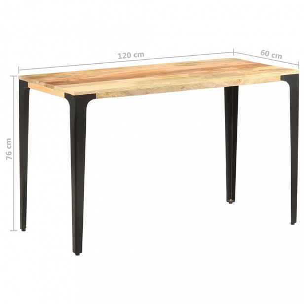 Jídelní stůl masivní dřevo / ocel, mango 120x60x76 cm