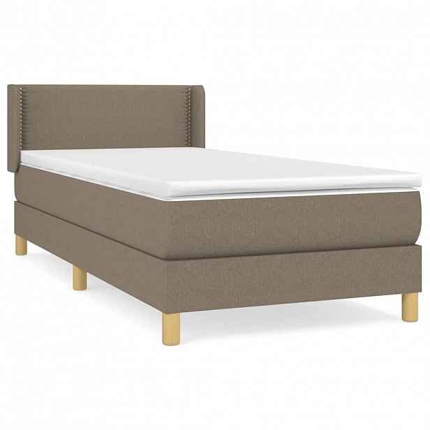 vidaXL Box spring postel s matrací taupe 90x190 cm textil