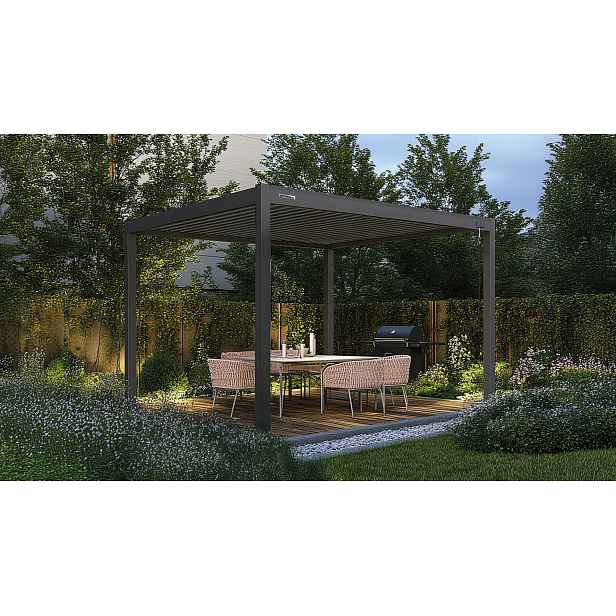 Gerda Pergola Soleo 4x3 m Antracit Volně stojící Výška 259 Cm Terasová Zahradní