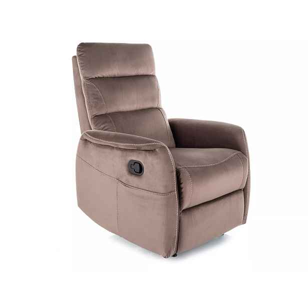 Signal Elektrické polohovací křeslo Solon Velvet s masáží cappuccino