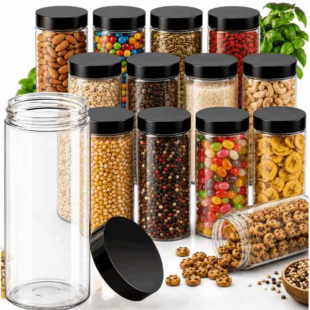 TEMU SADA 12 PRŮZŘIVÝCH PLASTOVÝCH KUCHYŇSKÝCH NÁDĚB 1500 ml NA SKLADOVÁNÍ JÍDEL. ČIRÉ PLASTOVÉ KUCHYŇSKÉ KORIČKOVÁ NA PÝCH A TŘEPÁNÍ. ORGANIZÉRY NA
