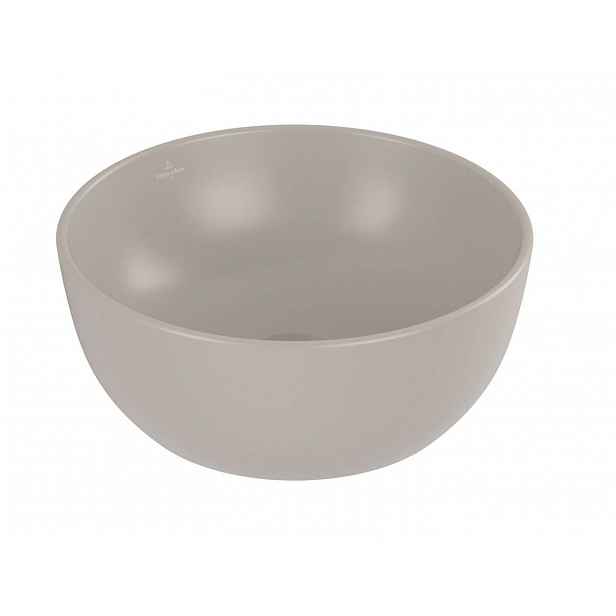 Villeroy & Boch Artis - Umývátko na desku, průměr 33 cm, bez přepadu, bez otvoru pro baterii, CeramicPlus, Almond 438932AM