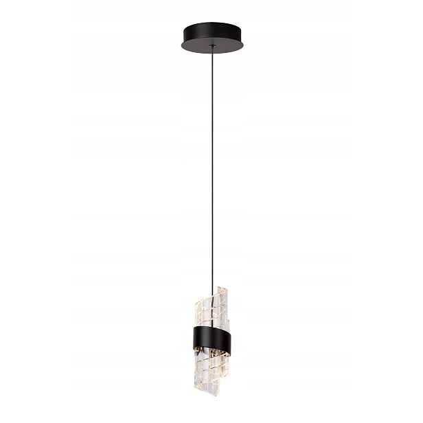 Závěsná Led lampa glamour skleněná bodová černá 2700K Lucide