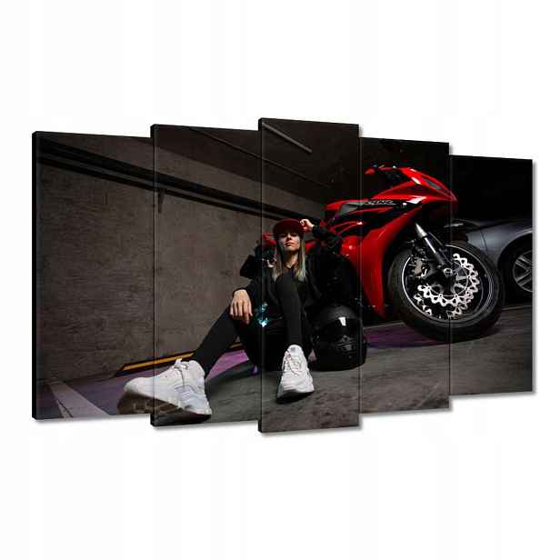Obrazy 100x60 Červený motocyklový závodník