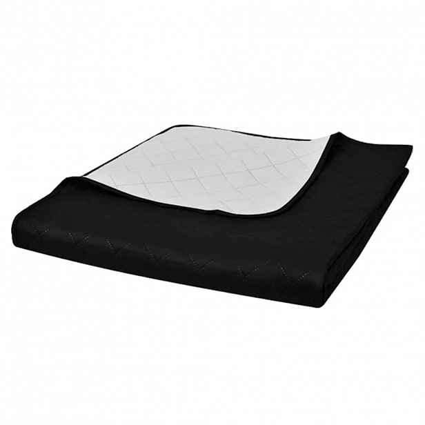 vidaXL Oboustranný prošívaný přehoz na postel černobílý 230 x 260 cm