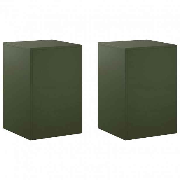 vidaXL Stojan na rostliny 2 pcs Olivově zelená 40 x 40 x 60 cm Ocel