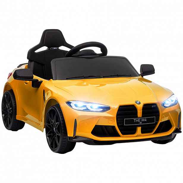 AIYAPLAY DĚTSKÉ elektrické auto 12 V s 2,4G dálkovým ovládáním, 3–5 km/h, žluté