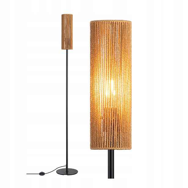 Edishine Podlahová lampa Boho 165 cm E27 Led žárovka Stínidlo Pletené