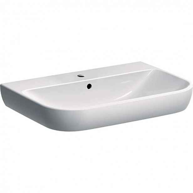 Geberit Smyle - Umyvadlo 70x48 cm, s přepadem, otvor pro baterii, bílá 500.248.01.1