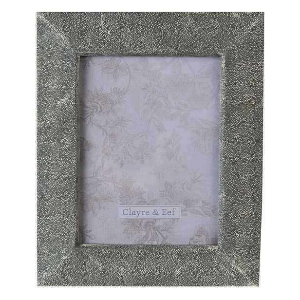 Šedý antik fotorámeček s plastickým okrajem - 23*2*28 cm / 15*20 cm Clayre & Eef