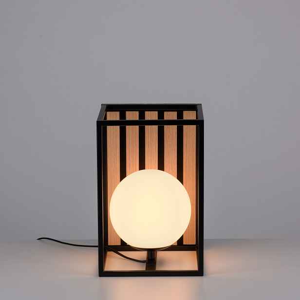 Stolní lampa Leonique Erinette s akustickými panely, světlo, dřevo