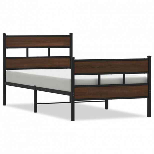 vidaXL Postel bez matrace s hlavovým a nožním čelem 90 x 200 cm